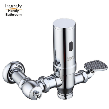 Valvă de spălare pentru toaletă cu senzor infraroșu, pedal dublu, automată, din cupru, model 7L20