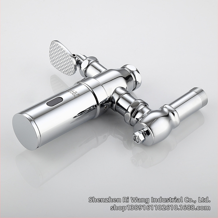 Valvă de spălare pentru toaletă cu senzor infraroșu, pedal dublu, automată, din cupru, model 7L20