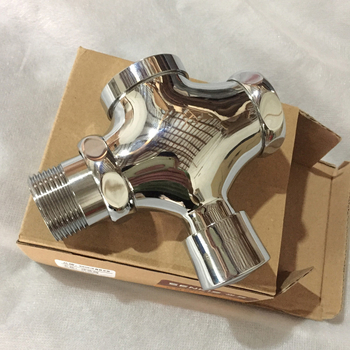 Valvă de spălare pentru toalete publice cu acționare manuală extensibilă, din cupru, model S20011, supapă triunghiulară cu închidere automată, ieșire diametru 6, timp de spălare 5 s