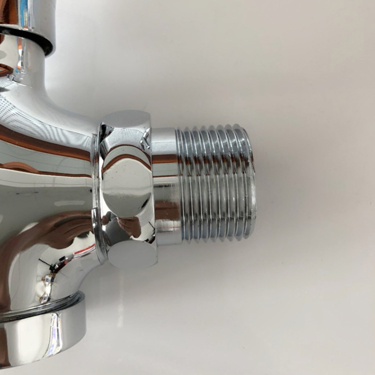 Valvă de spălare pentru toalete publice cu acționare manuală extensibilă, din cupru, model S20011, supapă triunghiulară cu închidere automată, ieșire diametru 6, timp de spălare 5 s