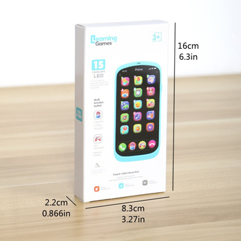 Telefon educațional cu ecran tactil pentru copii, muzică și voce, jocuri interactive, interacțiune emoțională și reacție la atingere; corp din plastic; memorie până la 1GB; alimentare cu baterii.