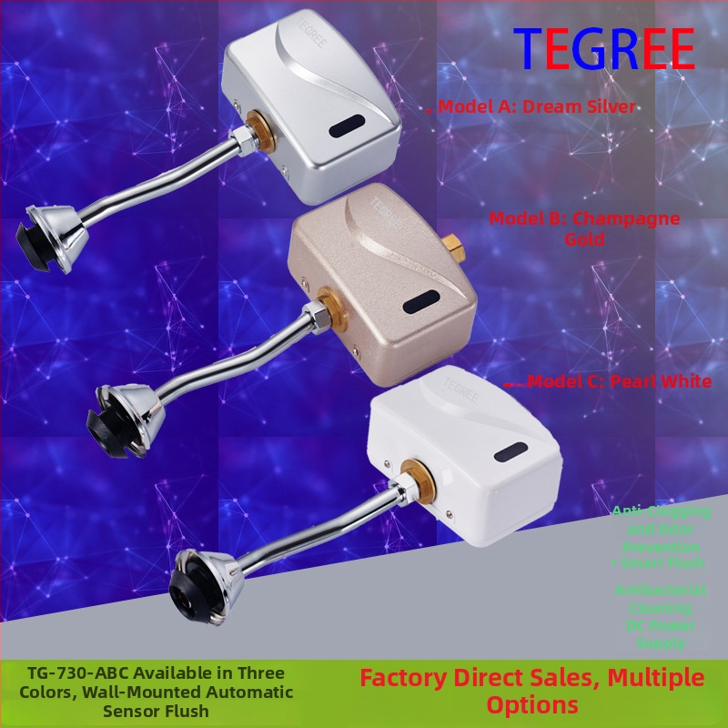 TG-730 senzor IR pentru urinar montat pe suprafață, cu valvă de spălare, corp ABS, alimentare DC, 4x ieșire 1/2'', timp de spălare 6 s