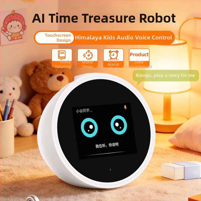 AI robotsko učenje za djecu sa sinkroniziranim glasovnim dijalogom i budilicom za upravljanje vremenom (USB punjenje, dimenzije 100×109×137 mm)