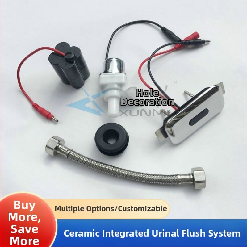 Urinal ceramic integrat cu senzor de spălare, alimentare cu baterie, model Xm-2204, spălare 3–6 s, material: oțel + ABS