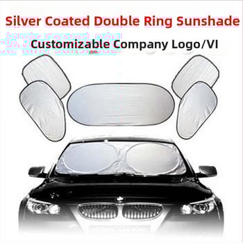 Σετ 6 τεμαχίων σκίασης αυτοκινήτου για εμπρός παρμπρίζ - καθολικό, αναδιπλόμενο, τιτάνιο φινίρισμα, κωδ. Z795