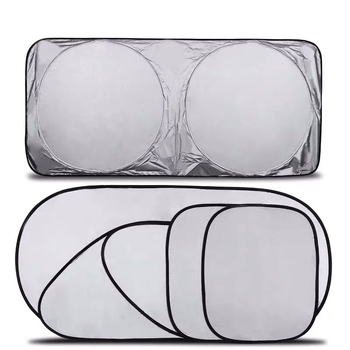 Σετ 6 τεμαχίων σκίασης αυτοκινήτου για εμπρός παρμπρίζ - καθολικό, αναδιπλόμενο, τιτάνιο φινίρισμα, κωδ. Z795