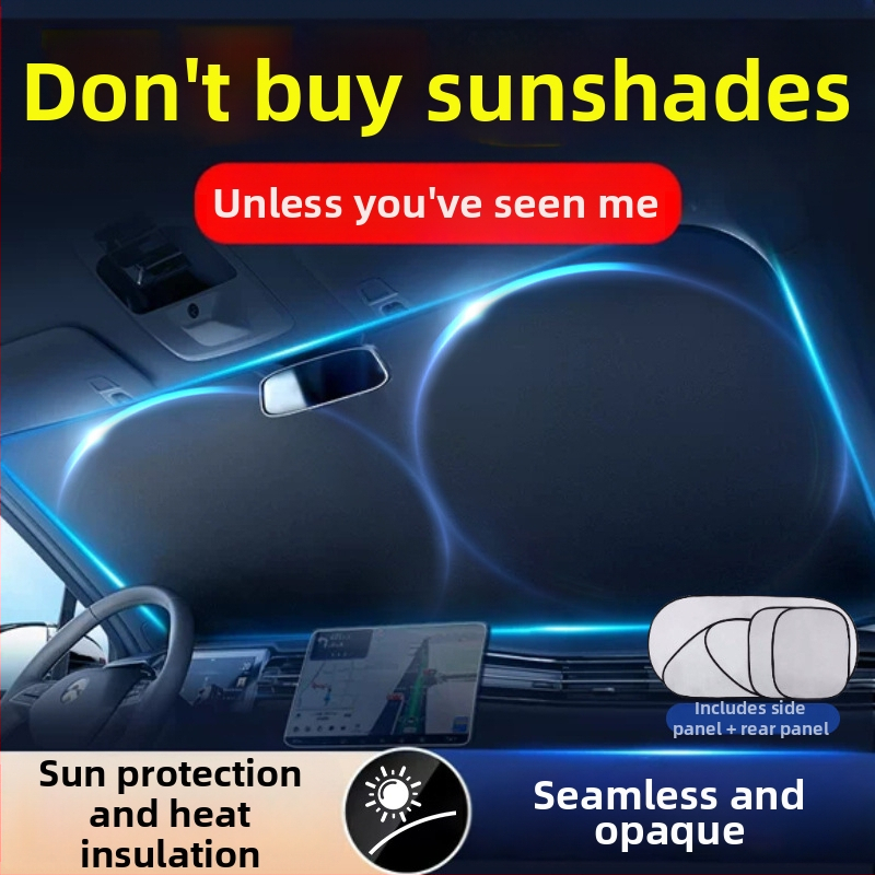 Σετ 6 τεμαχίων σκίασης αυτοκινήτου για εμπρός παρμπρίζ - καθολικό, αναδιπλόμενο, τιτάνιο φινίρισμα, κωδ. Z795