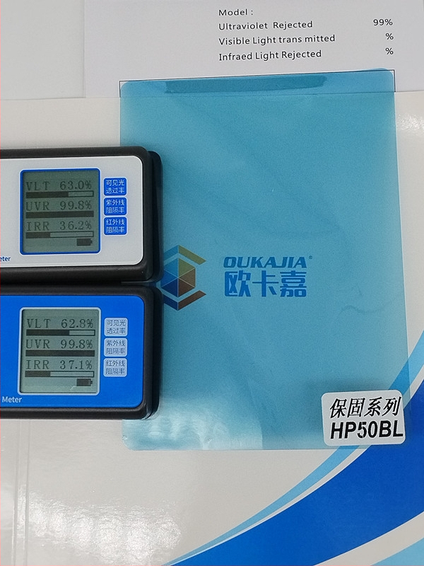 Automobilový film na okná s proti explózii a tepelnoizolačným systémom – UV ochrana 99%, priechod svetla 65%, tepelnoizolačný účinok 34%, hrúbka 2 mil, vodou založené lepidlo, univerzálne pre celé auto