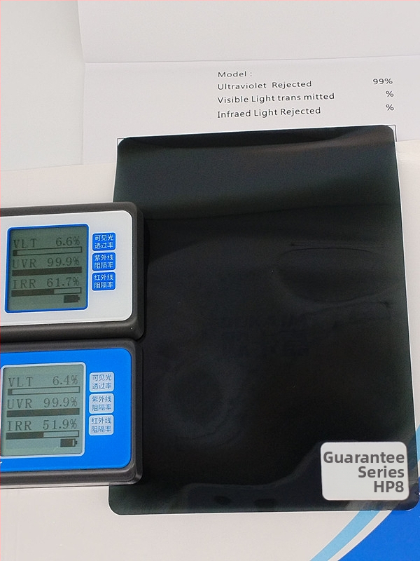 Automobilový film na okná s proti explózii a tepelnoizolačným systémom – UV ochrana 99%, priechod svetla 65%, tepelnoizolačný účinok 34%, hrúbka 2 mil, vodou založené lepidlo, univerzálne pre celé auto