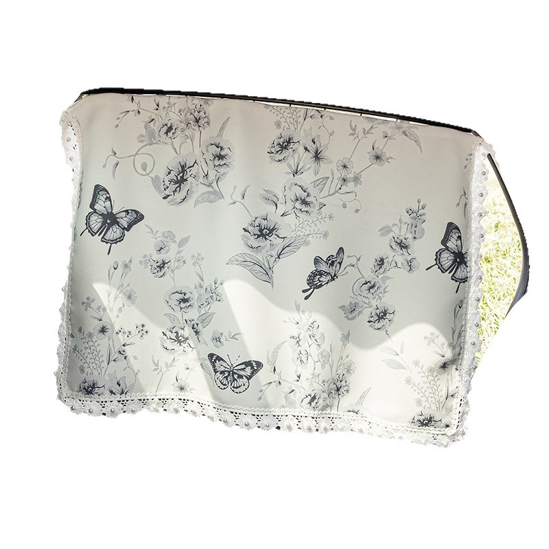 Perdea de umbrire auto cu șină glisantă încorporată, potrivire universală, material chenille, opacitate groasă, protecție solară și izolație termică pentru geamul lateral