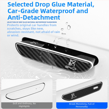 Protiskrípková gumová lišta na rukoväť dverí BYD Han, vzhľad karbónových vlákien, kompatibilná s Han rukoväťou, séria BYD-Han, prispôsobiteľné spracovanie