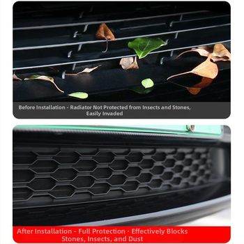 Acoperire pentru gură de aer a grilei Tesla Model 3/Y, plasă anti-insecte, ABS, Nr. 1256, Compatibil cu Tesla Model 3/Y