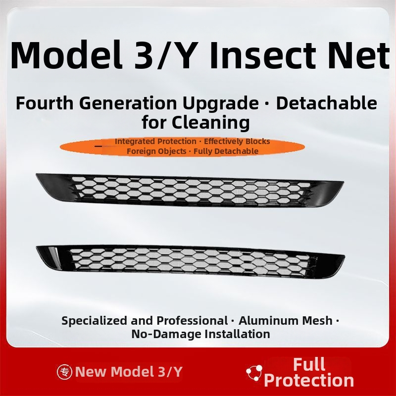 Acoperire pentru gură de aer a grilei Tesla Model 3/Y, plasă anti-insecte, ABS, Nr. 1256, Compatibil cu Tesla Model 3/Y