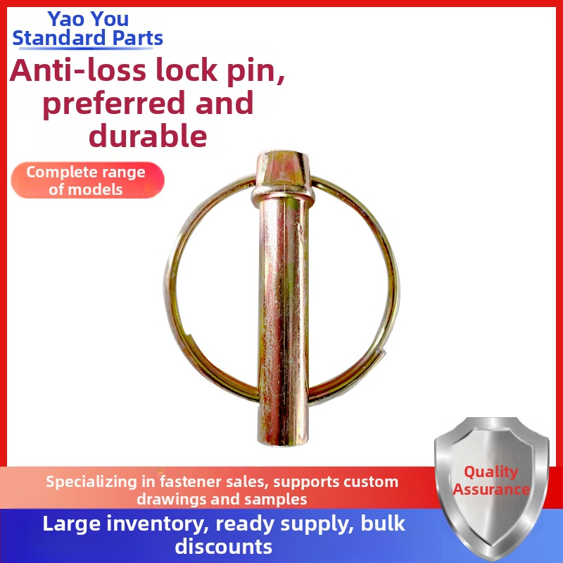 Zámkový pin na traktora na záväs – anti-lost, GB/T 4329-2001, farebná povrchová úprava