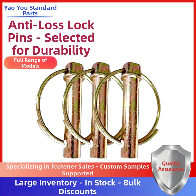 Zámkový pin na traktora na záväs – anti-lost, GB/T 4329-2001, farebná povrchová úprava