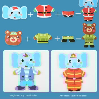 Puzzle din lemn pentru copii cu patru iepuri și patru urși – puzzle 3D din lemn cu animale; Material: lemn; Vârstă: 7–14; Dificultate: intermediar; Personalizare: da