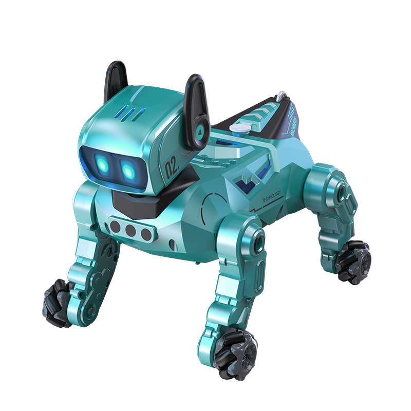 Câine robot AI – jucărie educațională cu telecomandă, încărcare USB, memorie de 8GB, sunet și proiecție de lumină, pentru copii 4–6 ani