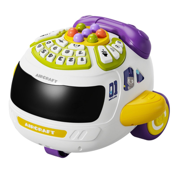 Zenei oktatási mesemotor gyerekeknek, műanyagból, 0-3 éveseknek, elemmel működik, beszédfunkcióval