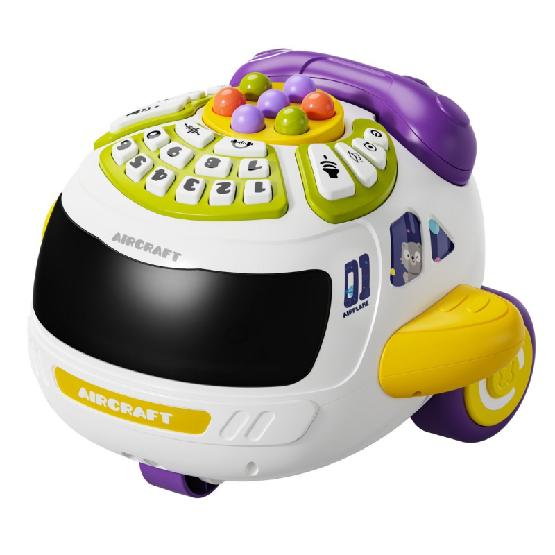 Zenei oktatási mesemotor gyerekeknek, műanyagból, 0-3 éveseknek, elemmel működik, beszédfunkcióval