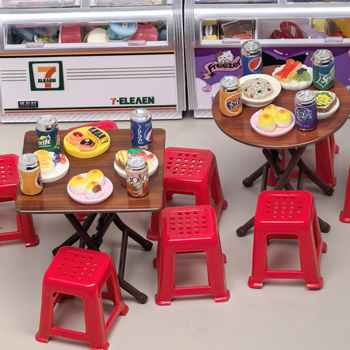 Miniatűr összecsukható asztal és székkészlet babaházhoz, műanyagból, 7–14 éveseknek, fejleszti a kéz-szem koordinációt és a kognitív készségeket