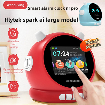 AI glasovni budilnik za djecu, višenamjenski edukativni uređaj, LCD zaslon, punjiva baterija, Wi‑Fi, prepoznavanje glasa, uzrast 7–14 godina