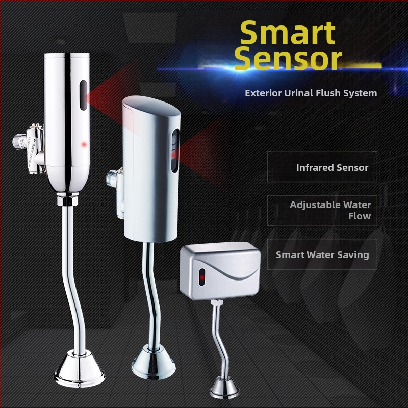 Senzor infraroșu pentru urinal, cupru, montaj pe suprafață, model H842, alimentare DC, ieșire G1/2, timp de spălare 3 s la apropiere, 6 s după plecare