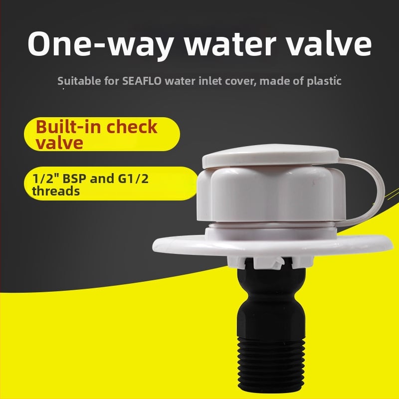 Seaflo jednostranični vodni ulaz ventila za RV, model 01, tip plutajućeg ventila otvoren prema gore, plastični