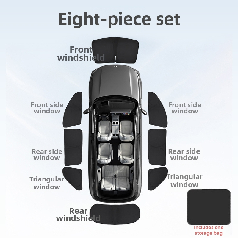 Automobilsko sjenilo za prozore Xiaomi Su7/Yu7 — aluminijska legura, snap-on ugradnja, pogodno za prednje, stražnje i bočne prozore