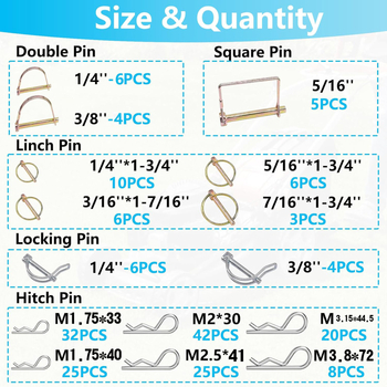 Set de pini 202 buc: pini de tip O, pini de tip D, pini pătrați și pini cu arc