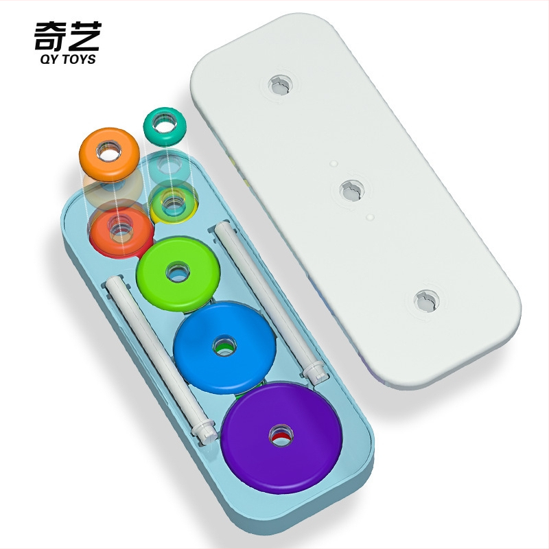 Turnul Hanoi curcubeu — puzzle din plastic pentru antrenament mental, pentru copii 7–14 ani, cu personalizare de tip mostră