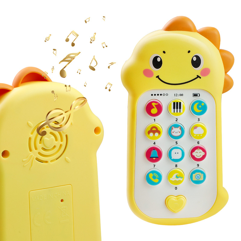 Telefon jucărie educativ pentru copii — din silicon, funcție muzicală, alimentare cu baterii, potrivit pentru copii între 4 și 6 ani