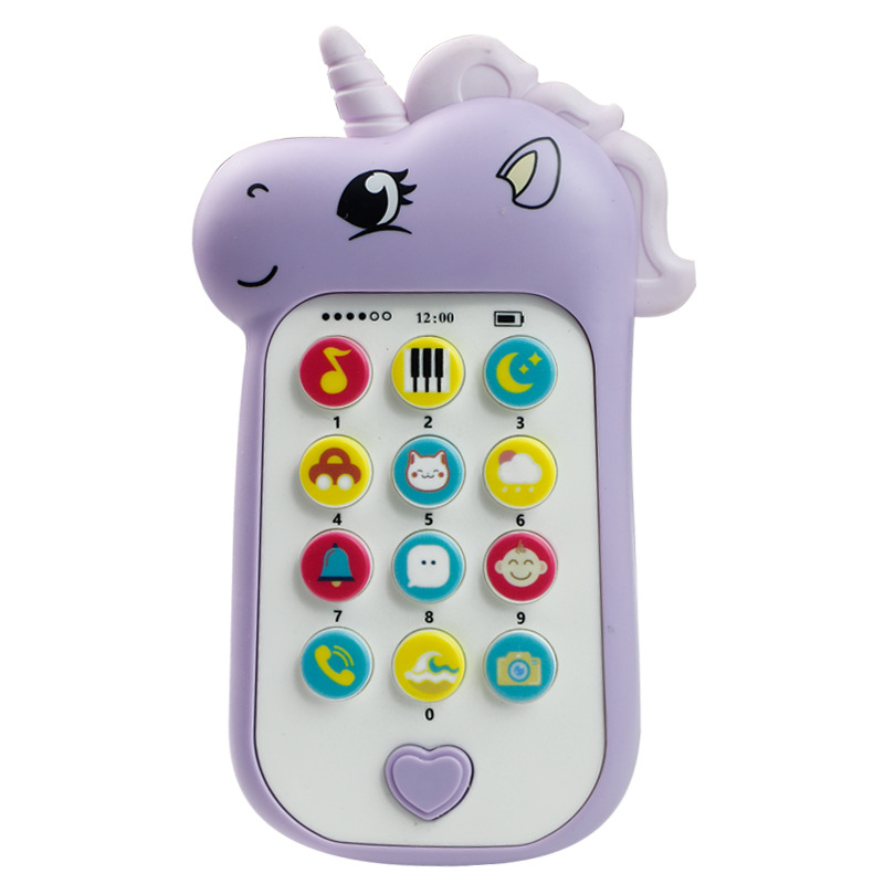 Telefon jucărie educativ pentru copii — din silicon, funcție muzicală, alimentare cu baterii, potrivit pentru copii între 4 și 6 ani
