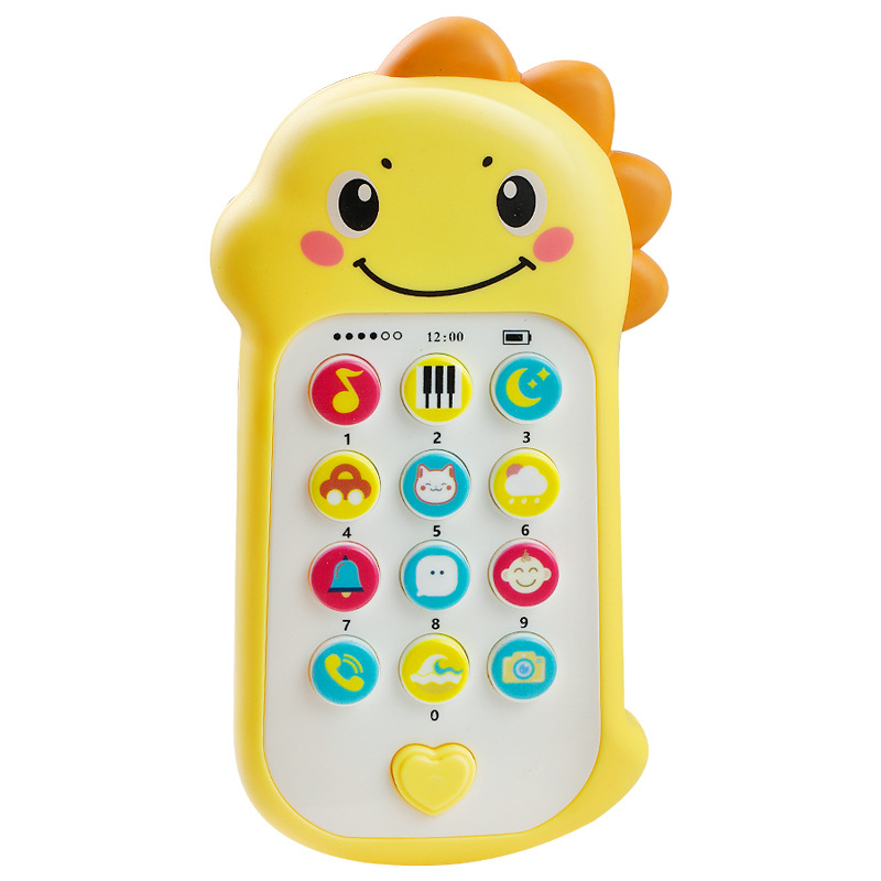Telefon jucărie educativ pentru copii — din silicon, funcție muzicală, alimentare cu baterii, potrivit pentru copii între 4 și 6 ani