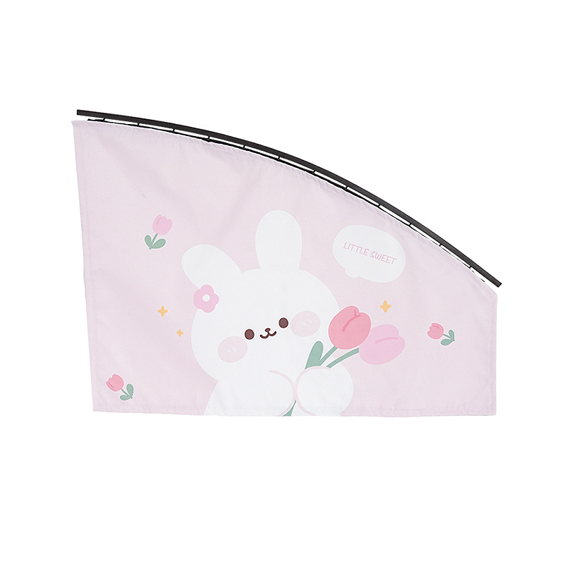 Beépített sínnel ellátott autóablakárnyékoló függöny – fényáteresztő szövet, oldalsó függöny, nyuszis motívum, Blue Rain, Zhejiang