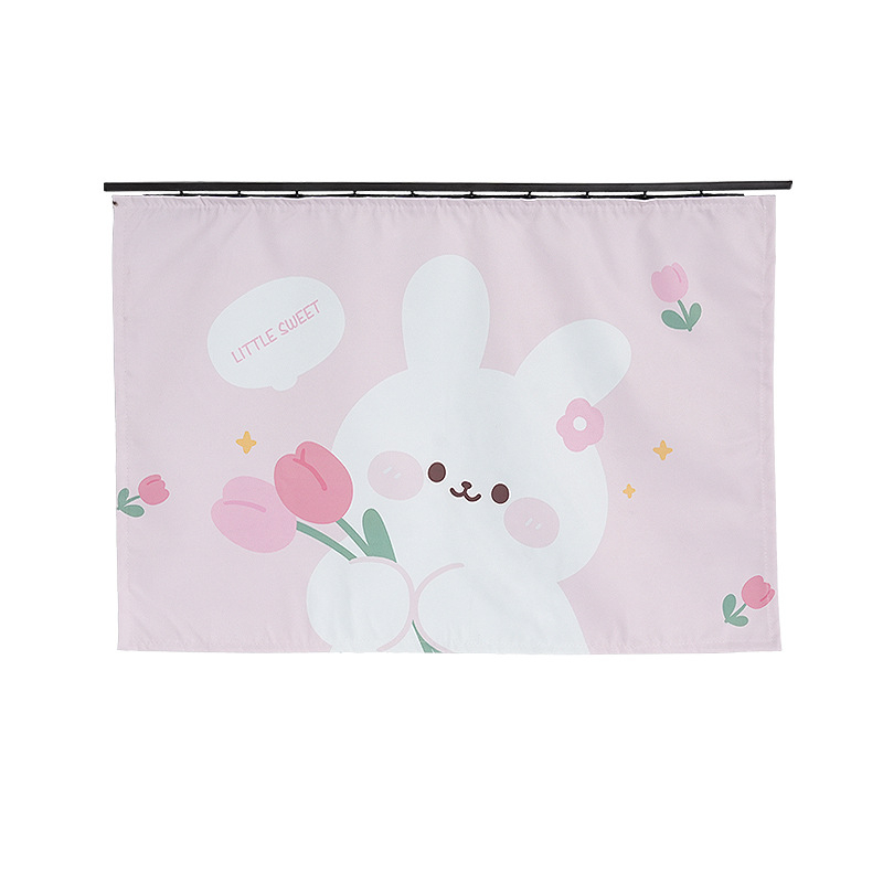 Beépített sínnel ellátott autóablakárnyékoló függöny – fényáteresztő szövet, oldalsó függöny, nyuszis motívum, Blue Rain, Zhejiang