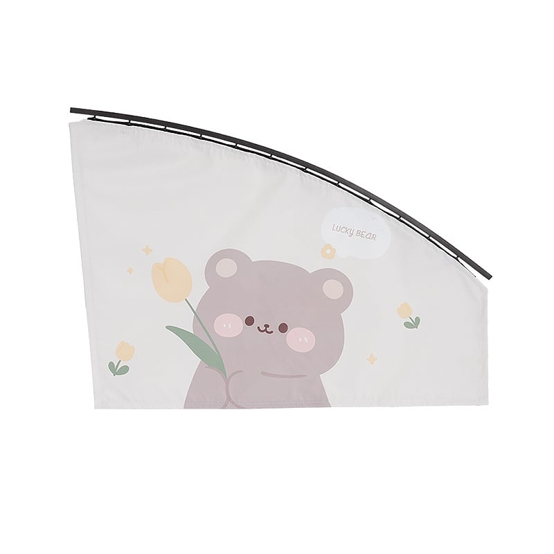 Beépített sínnel ellátott autóablakárnyékoló függöny – fényáteresztő szövet, oldalsó függöny, nyuszis motívum, Blue Rain, Zhejiang