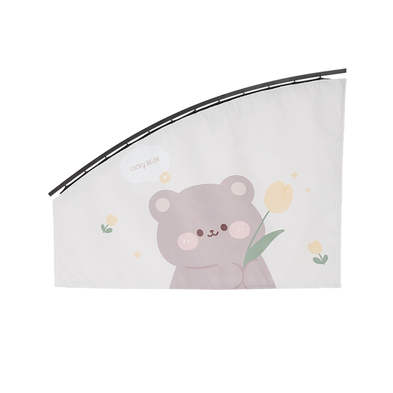 Beépített sínnel ellátott autóablakárnyékoló függöny – fényáteresztő szövet, oldalsó függöny, nyuszis motívum, Blue Rain, Zhejiang