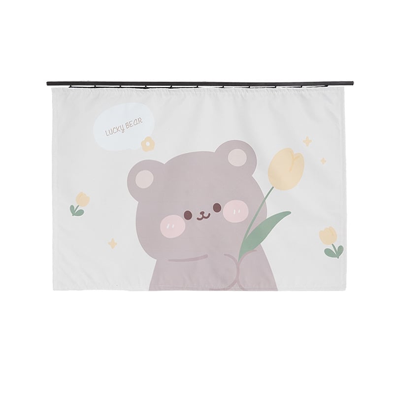 Beépített sínnel ellátott autóablakárnyékoló függöny – fényáteresztő szövet, oldalsó függöny, nyuszis motívum, Blue Rain, Zhejiang