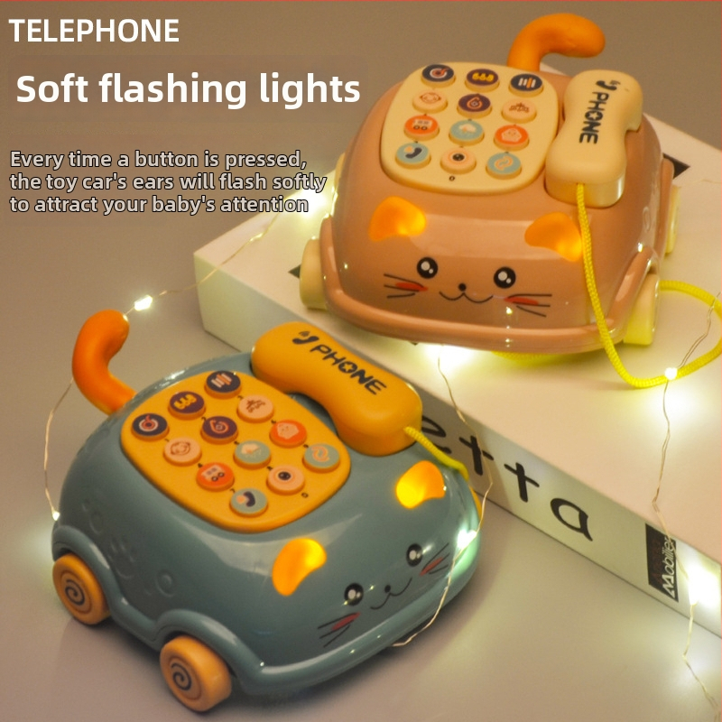 Telefon-jucărie pentru sugari cu muzică și caracteristici educaționale multifuncționale | plastic, funcționează pe baterii, pentru copii 0–3 ani