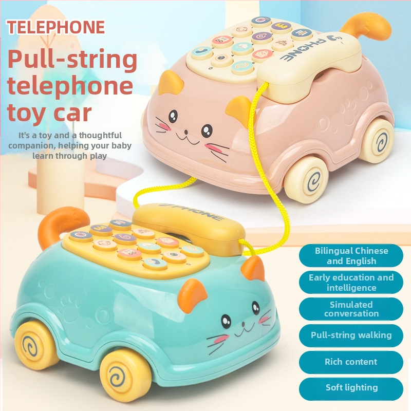 Telefon-jucărie pentru sugari cu muzică și caracteristici educaționale multifuncționale | plastic, funcționează pe baterii, pentru copii 0–3 ani