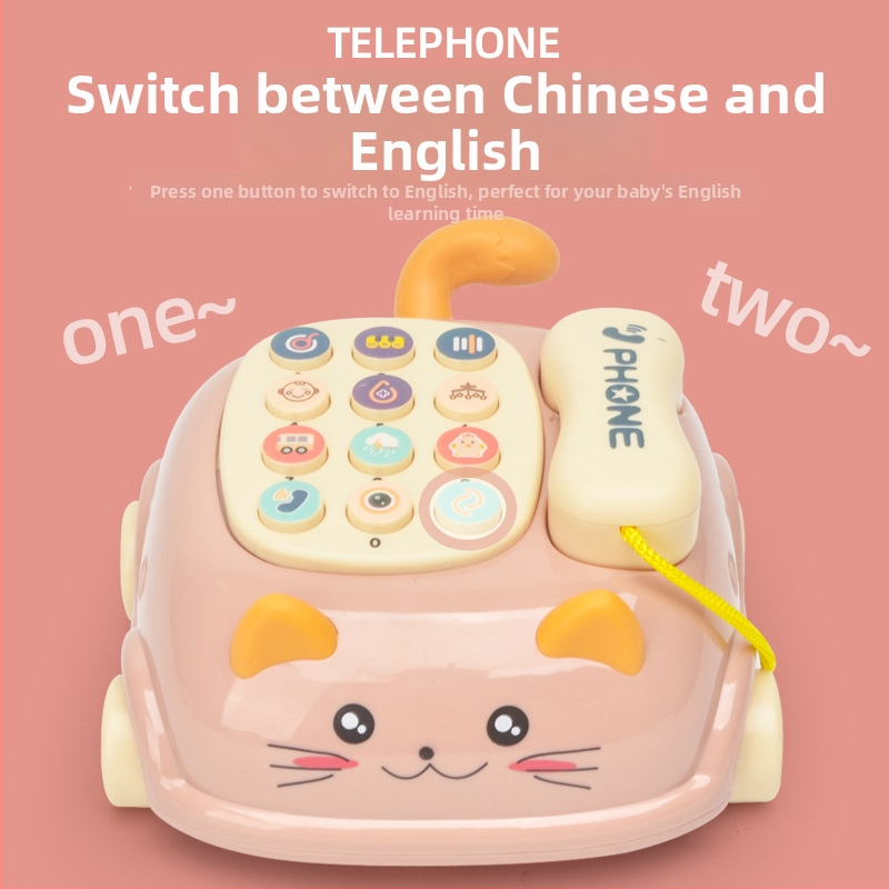 Telefon-jucărie pentru sugari cu muzică și caracteristici educaționale multifuncționale | plastic, funcționează pe baterii, pentru copii 0–3 ani