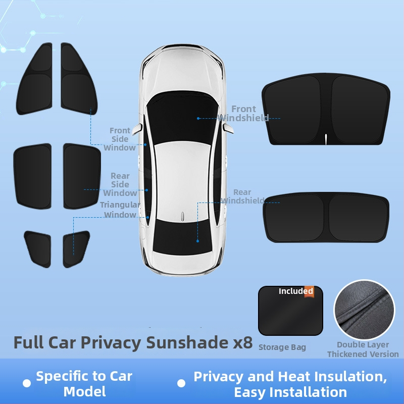 Jaluzea pentru geamuri auto Nio ES8, material Oxford, opac gros, prindere prin agățare, 3-5 ani de viață