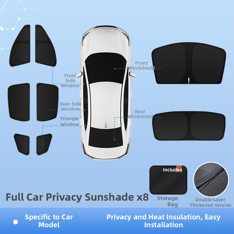 Jaluzea pentru geamuri auto Nio ES8, material Oxford, opac gros, prindere prin agățare, 3-5 ani de viață