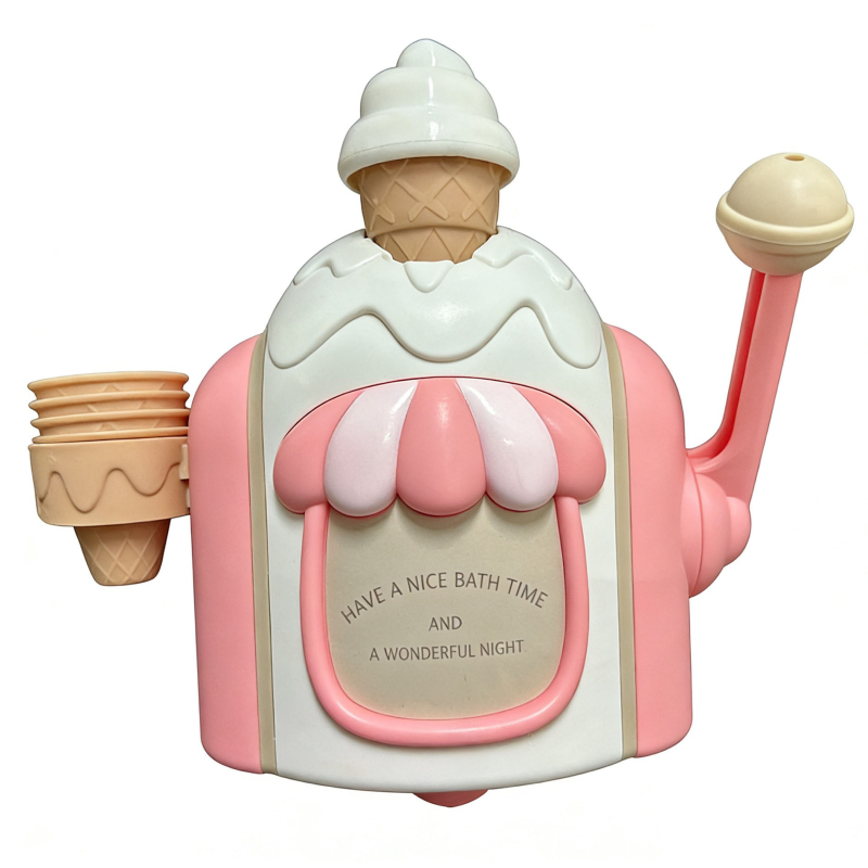 Mașină manuală de bule și mașină de înghețată pentru baie | Jucărie din plastic, pentru copii 3–6 ani, Jucărie acvatică cu bule