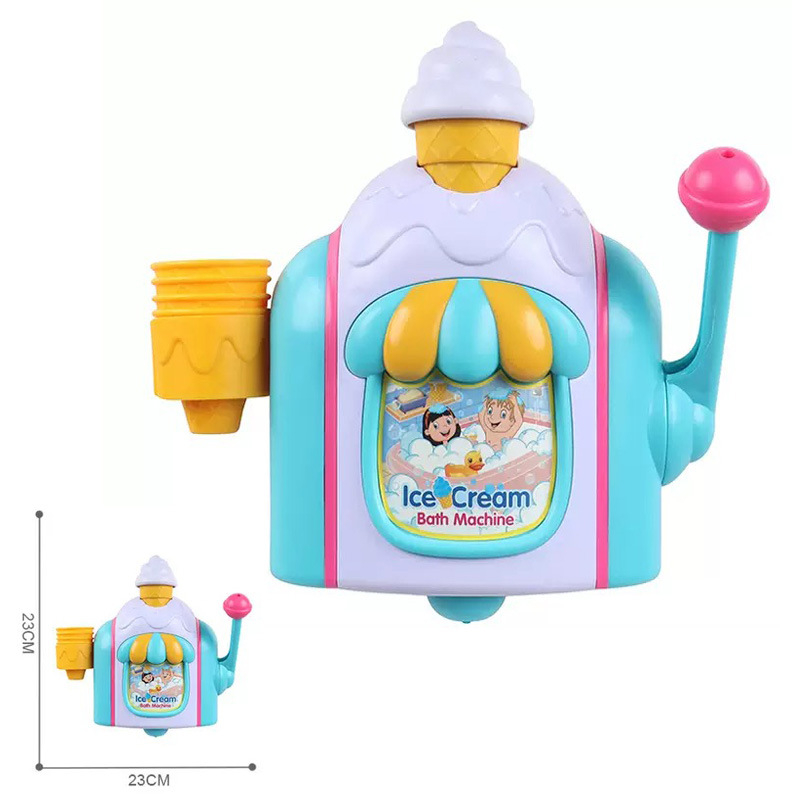 Mașină manuală de bule și mașină de înghețată pentru baie | Jucărie din plastic, pentru copii 3–6 ani, Jucărie acvatică cu bule