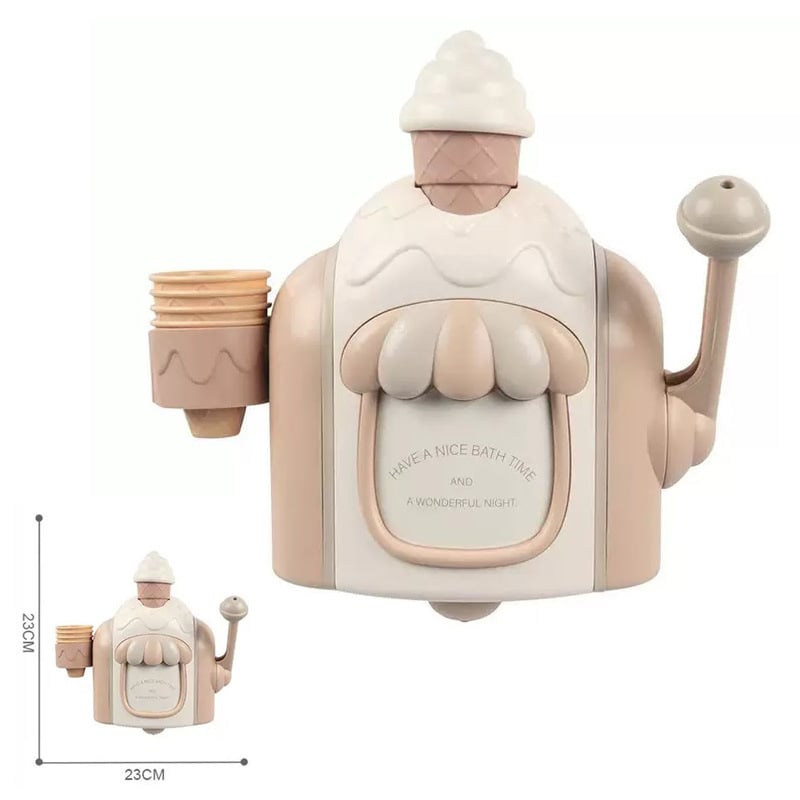 Mașină manuală de bule și mașină de înghețată pentru baie | Jucărie din plastic, pentru copii 3–6 ani, Jucărie acvatică cu bule