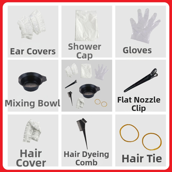 Σετ εργαλείων βαφής μαλλιών, 8 τεμαχίων, μιας χρήσης, περιλαμβάνει μπολ λαδιού και χτένα
