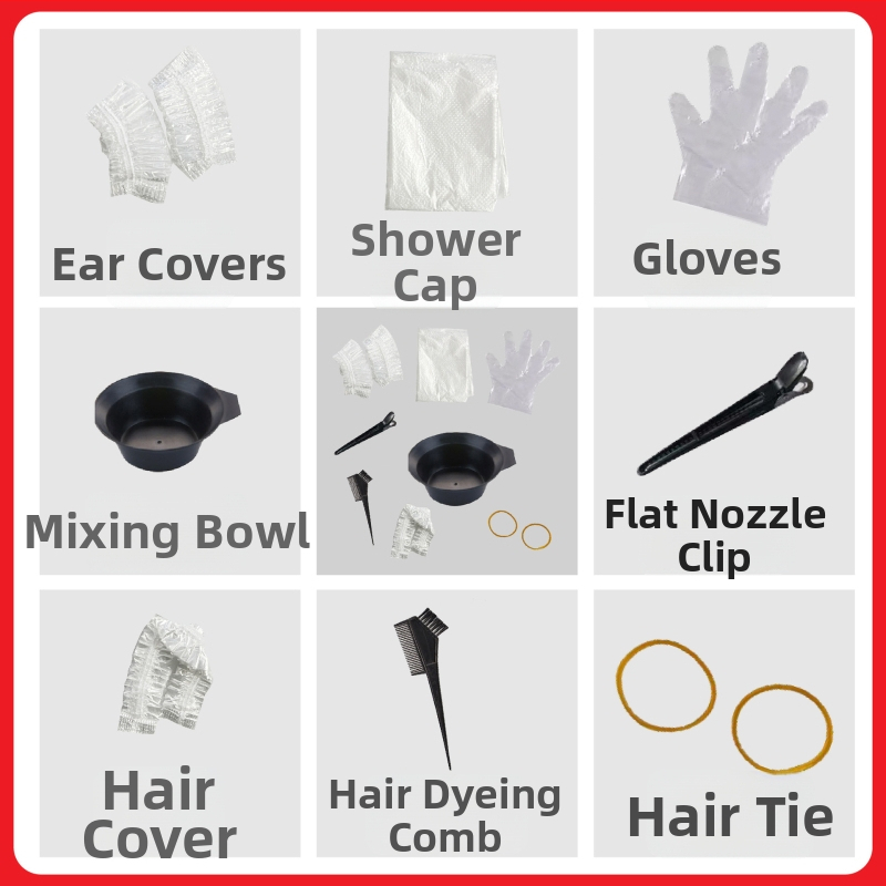 Σετ εργαλείων βαφής μαλλιών, 8 τεμαχίων, μιας χρήσης, περιλαμβάνει μπολ λαδιού και χτένα