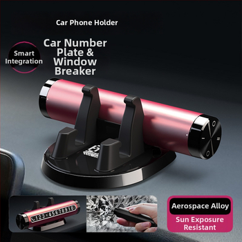 Univerzálny automobilový núdzový nástroj s rozbíjačom skla, bezpečnostným kladivom a držiakom na telefón – plast, prispôsobenie dostupné