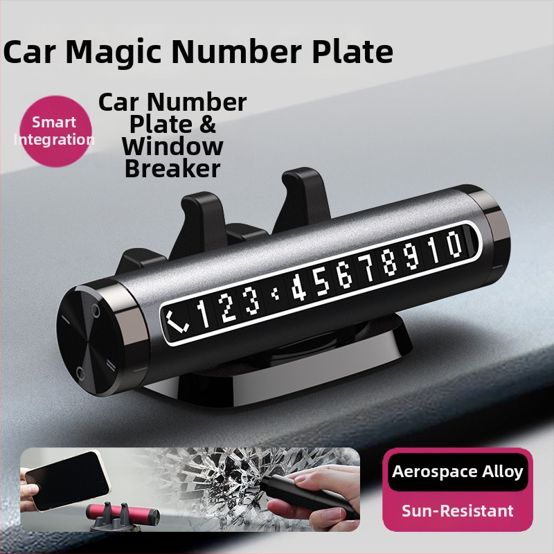 Univerzálny automobilový núdzový nástroj s rozbíjačom skla, bezpečnostným kladivom a držiakom na telefón – plast, prispôsobenie dostupné